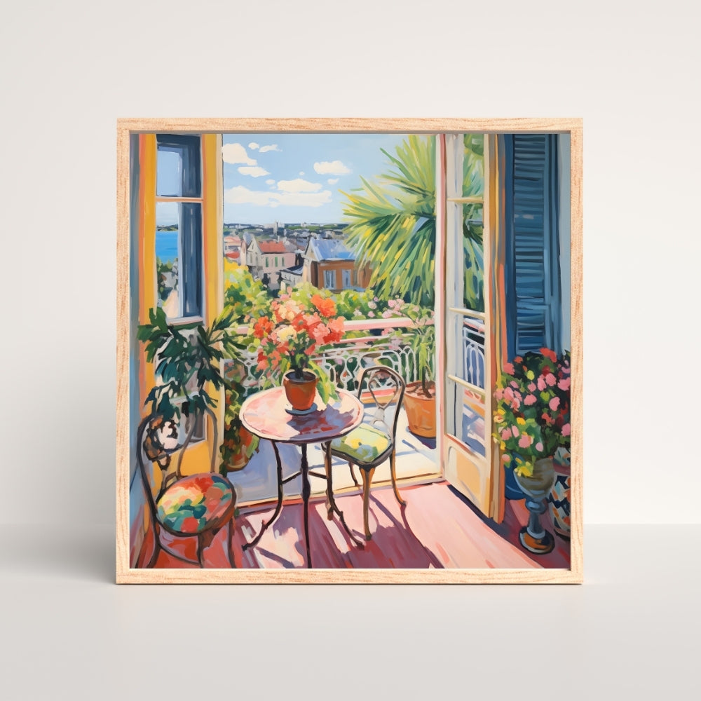 Window of Joy Golden Afternoon Canvas Painting Framed Wall Art
