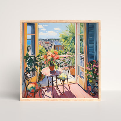 Window of Joy Golden Afternoon Canvas Painting Framed Wall Art