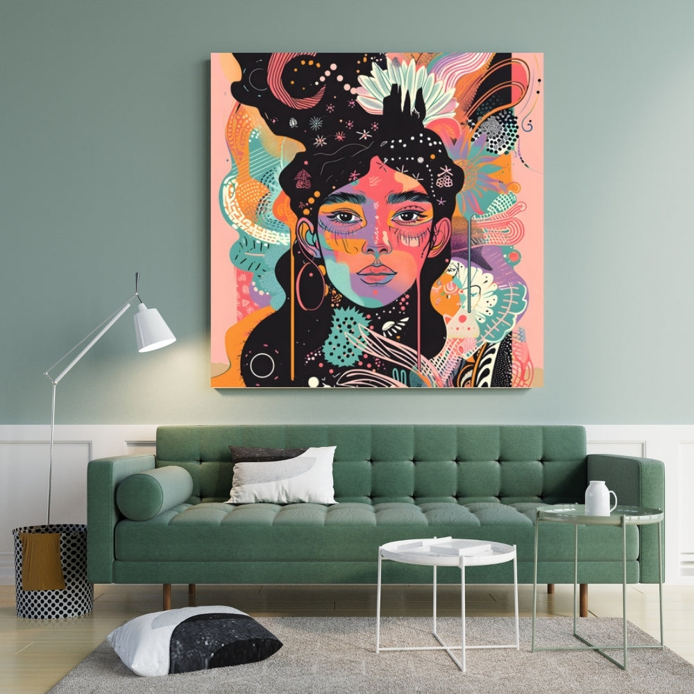 Soul Spectrum Abstract Aura Canvas Painting Framed Wall Art