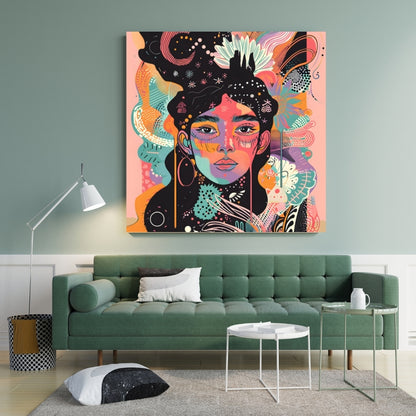 Soul Spectrum Abstract Aura Canvas Painting Framed Wall Art