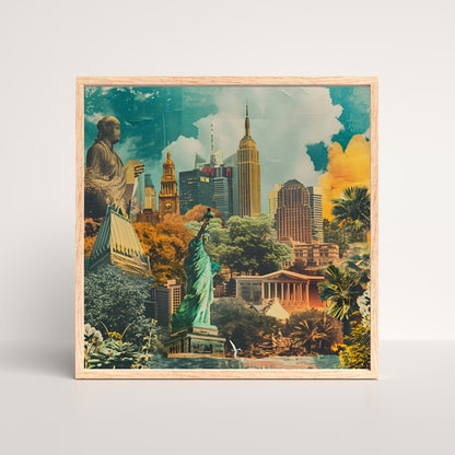 Timeless Skyline Canvas Painting Framed Wall Art