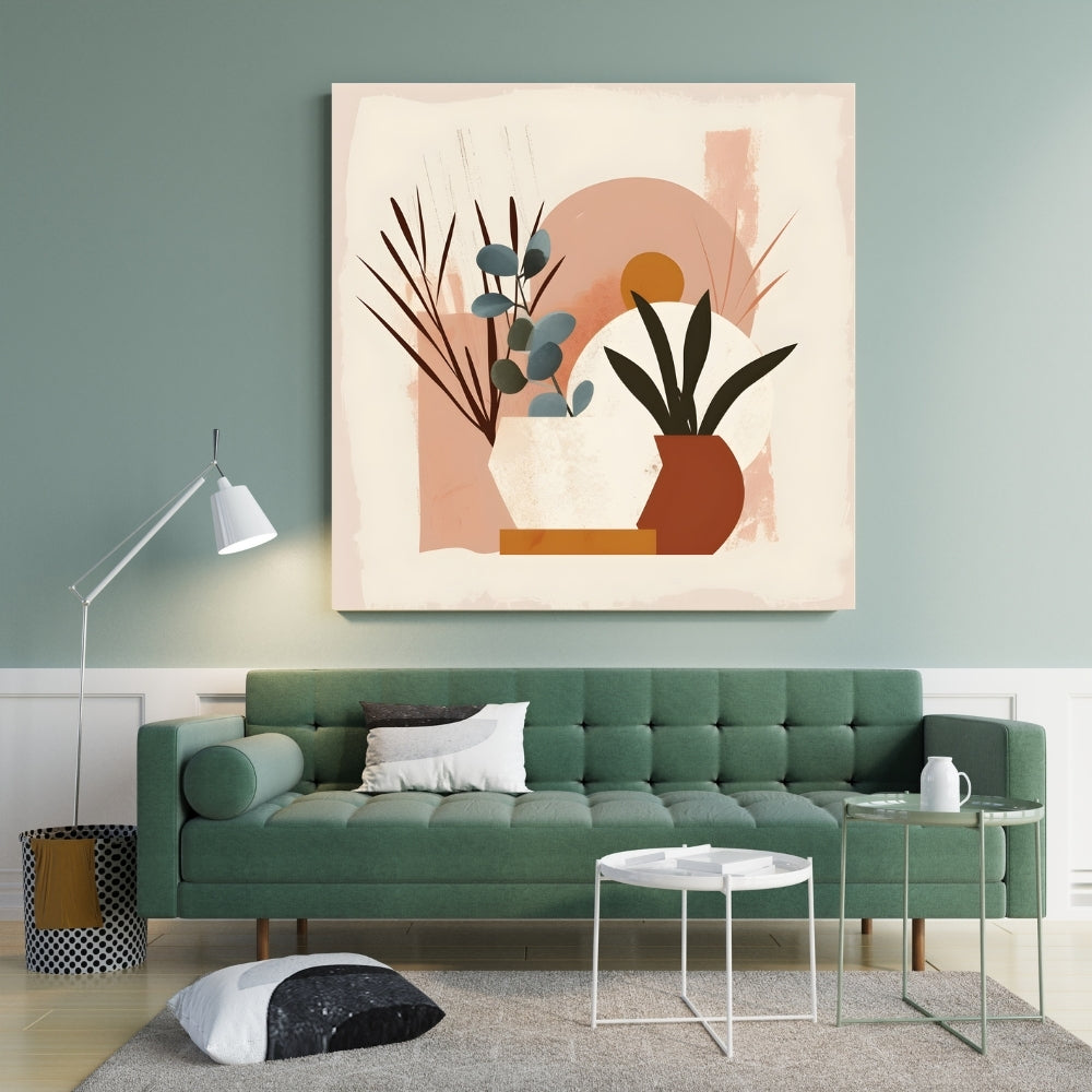 Serene Strokes Boho Painting Canvas Painting Framed Wall Art