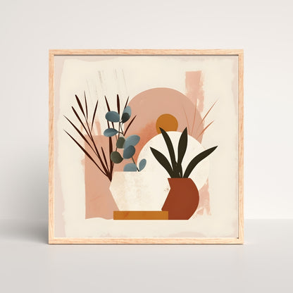 Serene Strokes Boho Painting Canvas Painting Framed Wall Art