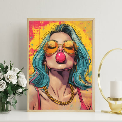 Rebel Pop Vibrant Canvas Painting Framed Wall Art