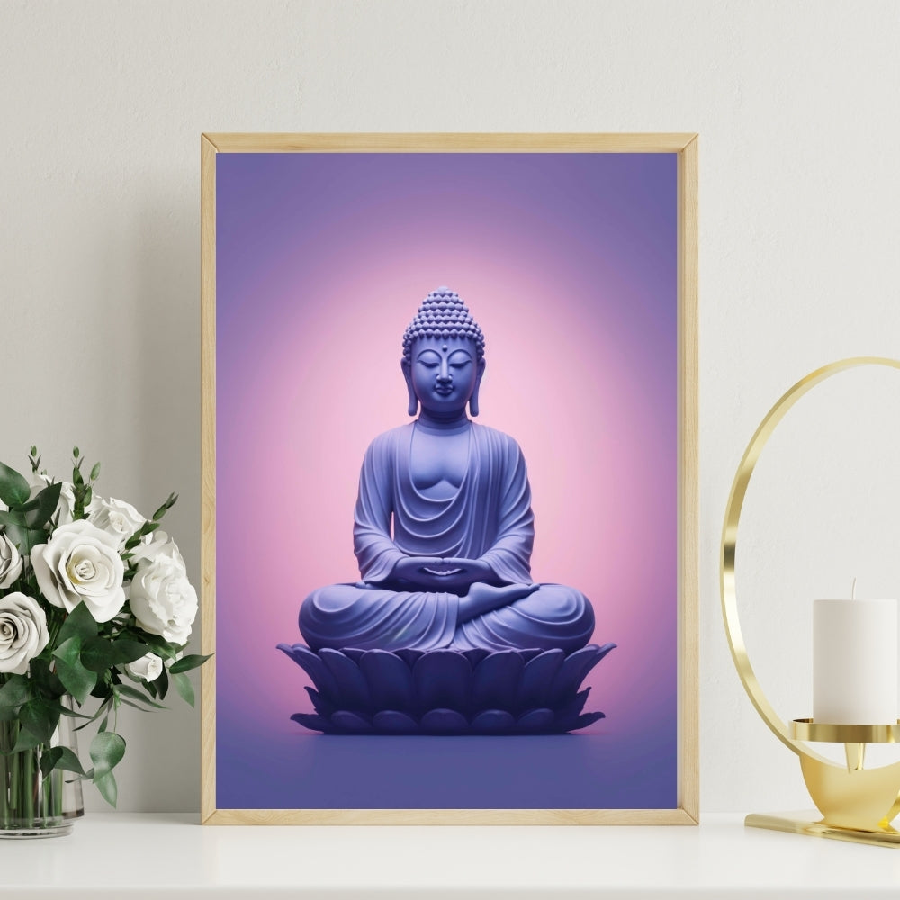 Sacred Stillness Buddha Canvas Painting Framed Wall Art