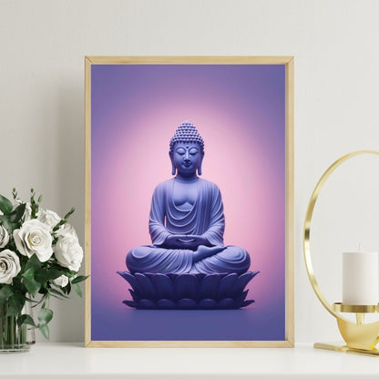 Sacred Stillness Buddha Canvas Painting Framed Wall Art