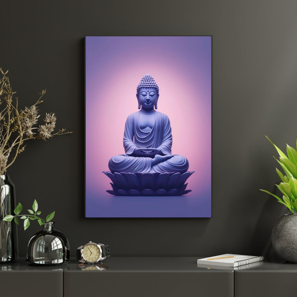 Sacred Stillness Buddha Canvas Painting Framed Wall Art