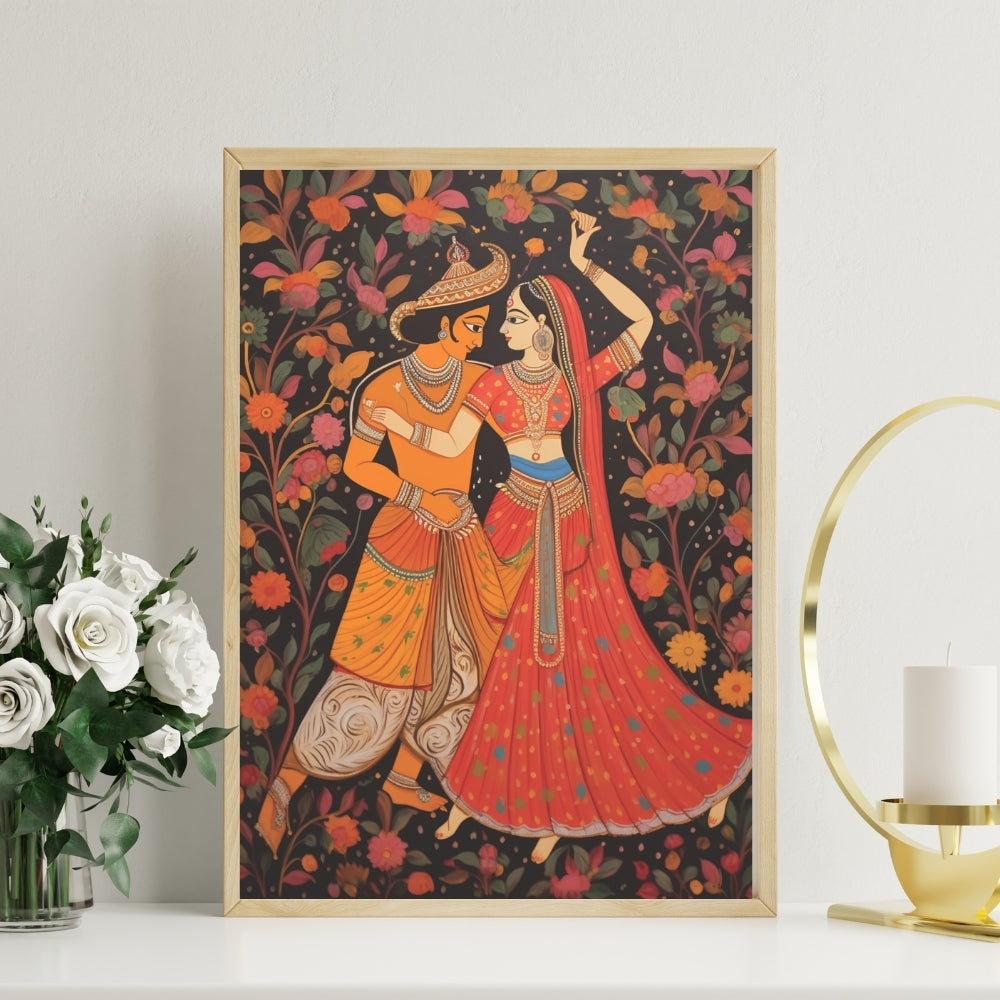Eternal Dance Floral Romance Canvas Painting Framed Wall Art