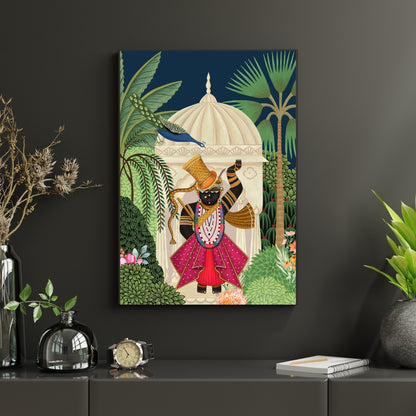 Divine Grace Shrinath Ji Pichwai Canvas Painting Framed Wall Art