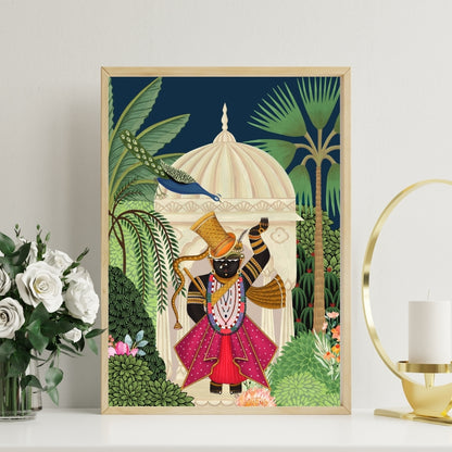 Divine Grace Shrinath Ji Pichwai Canvas Painting Framed Wall Art