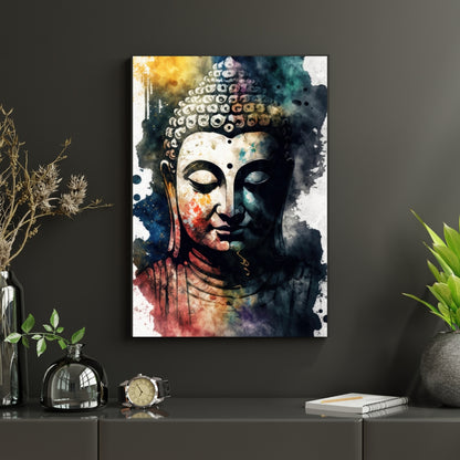 Buddha Watercolour Canvas Painting Framed Wall Art