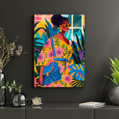 Bold Botanic Aura Canvas Painting Framed Wall Art