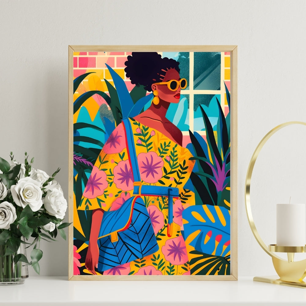 Bold Botanic Aura Canvas Painting Framed Wall Art