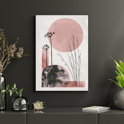 Blush Horizon Canvas Painting Framed Wall Art