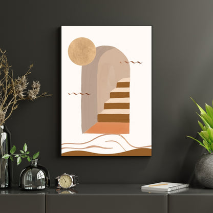 Desert Steps Canvas Painting Framed Wall Art