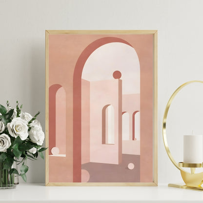 Timeless Structures Soft Geometry Canvas Painting Framed Wall Art