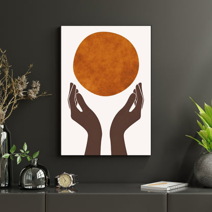 Catch the Moon Hands of Hope Canvas Painting Framed Wall Art