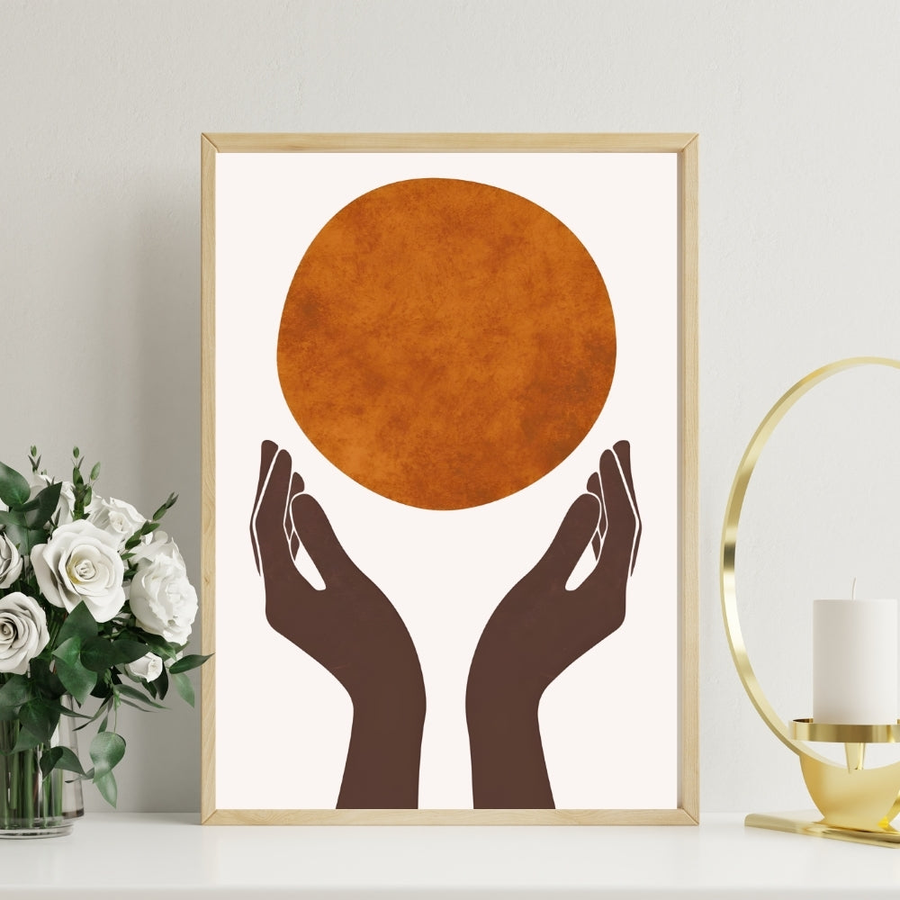 Catch the Moon Hands of Hope Canvas Painting Framed Wall Art