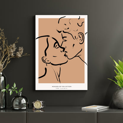 Romance in Lines Forever Us Canvas Painting Framed Wall Art