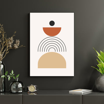 Balanced Harmony Boho Canvas Painting Framed Wall Art