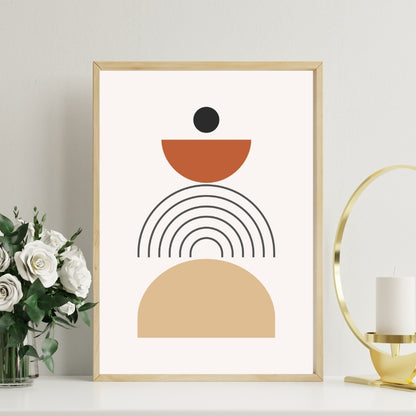 Balanced Harmony Boho Canvas Painting Framed Wall Art