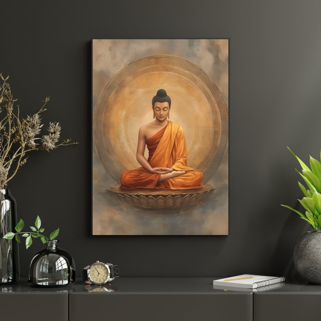 Buddha Wall Painting For Living Room Canvas Painting Framed Wall Art