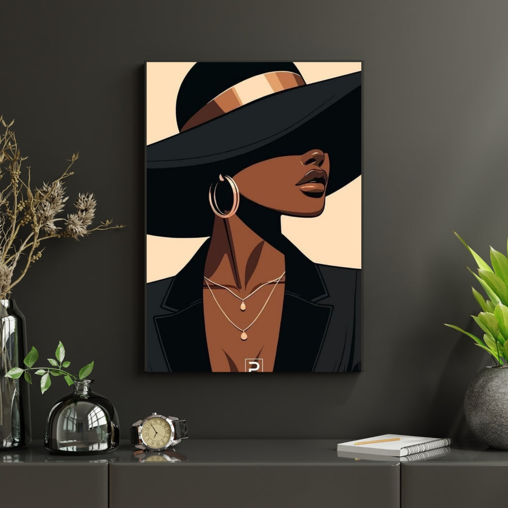 Silent Glamour Canvas Painting Framed Wall Art