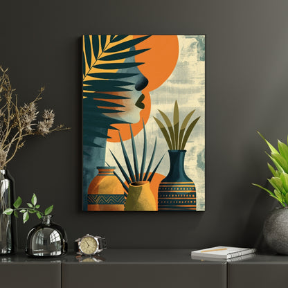 Serene Silhouette Canvas Painting Framed Wall Art