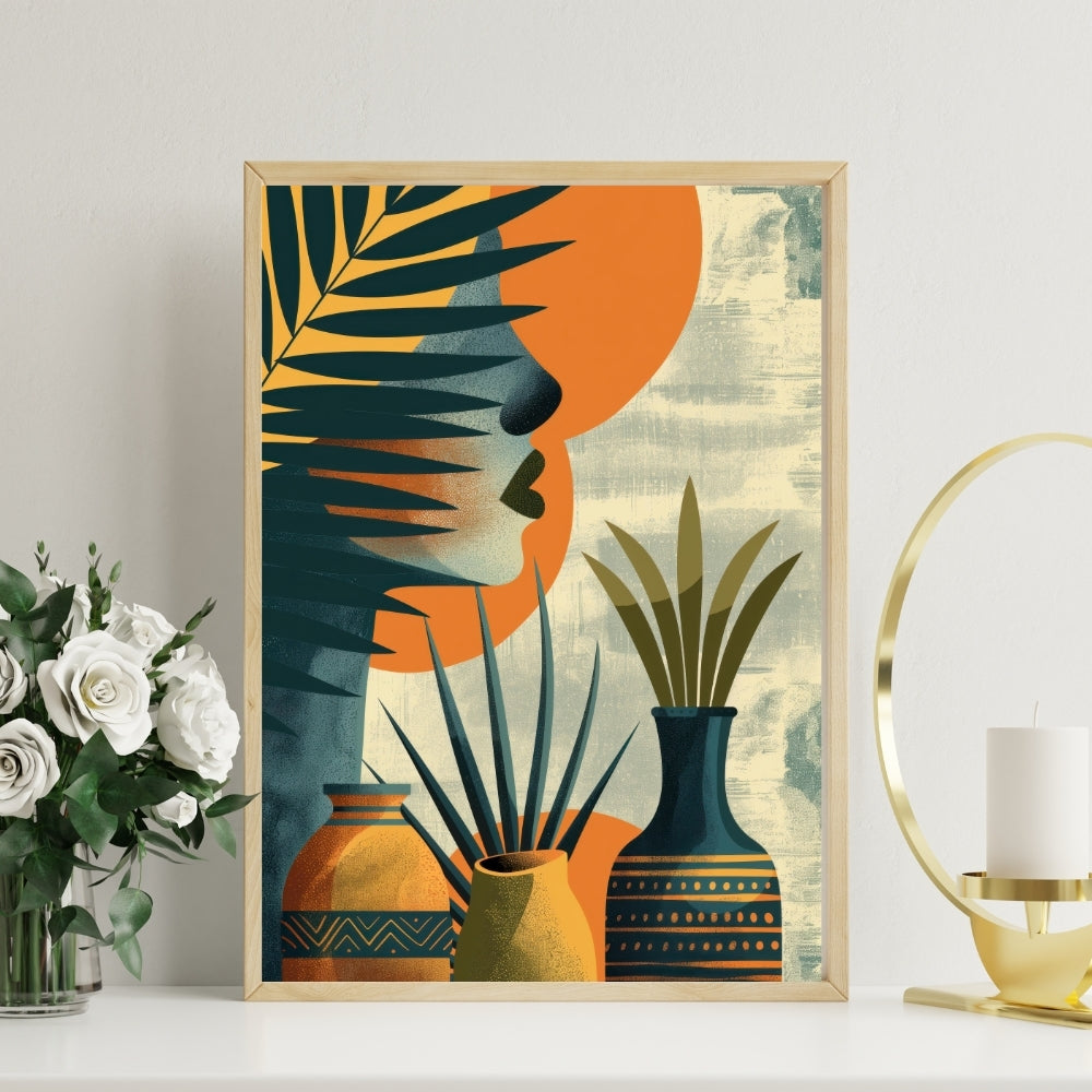 Serene Silhouette Canvas Painting Framed Wall Art