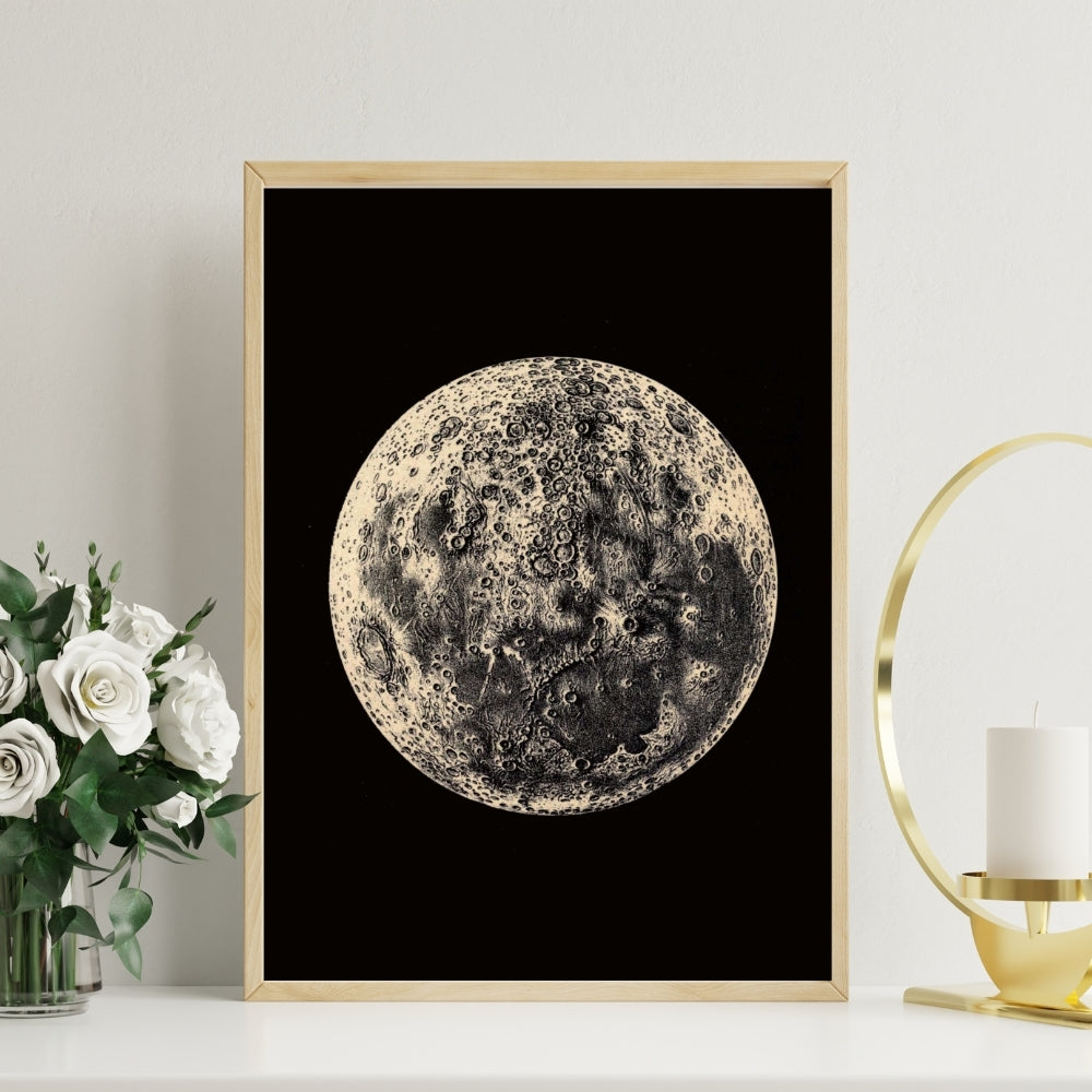 Lunar Enigma Canvas Painting Framed Wall Art
