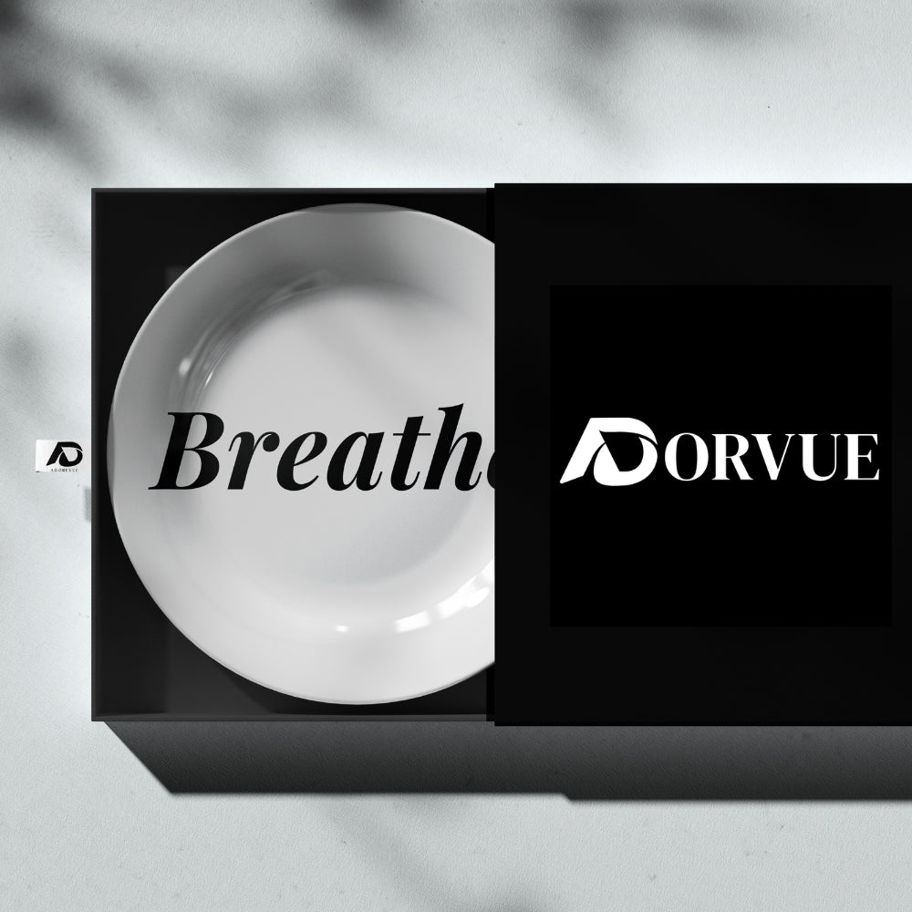 Breathe Quote Home Decor Ceramic Wall Plate