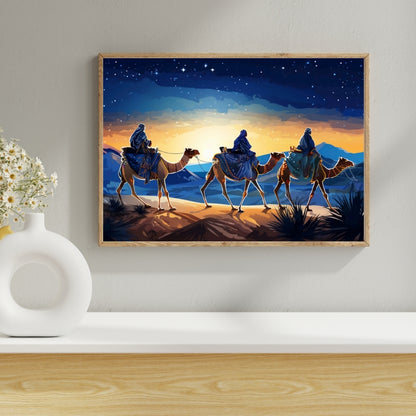 Breath-taking Desert Night Canvas Painting Framed Wall Art