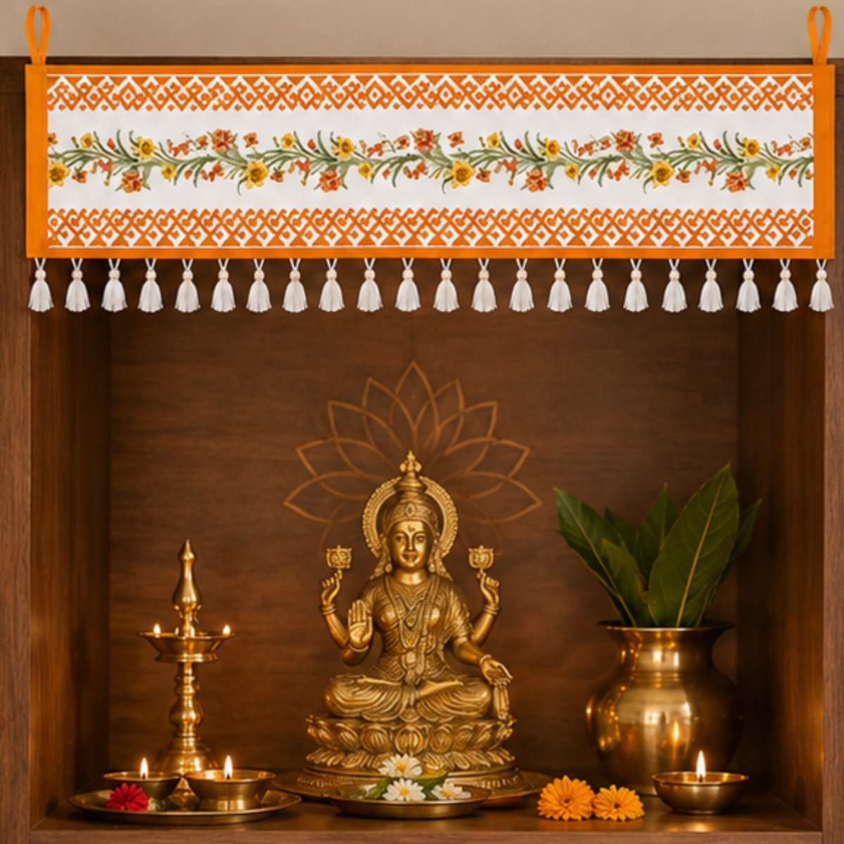 Floral Motifs Toran for Main Door Entrance, Window, Pooja Mandir & Housewarming Gift