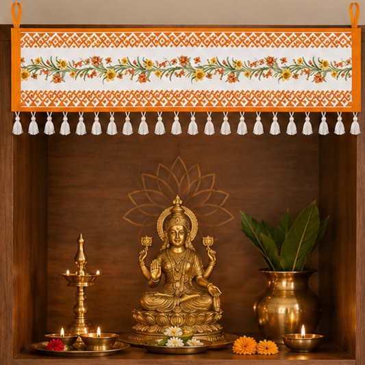 Floral Motifs Toran for Main Door Entrance, Window, Pooja Mandir & Housewarming Gift