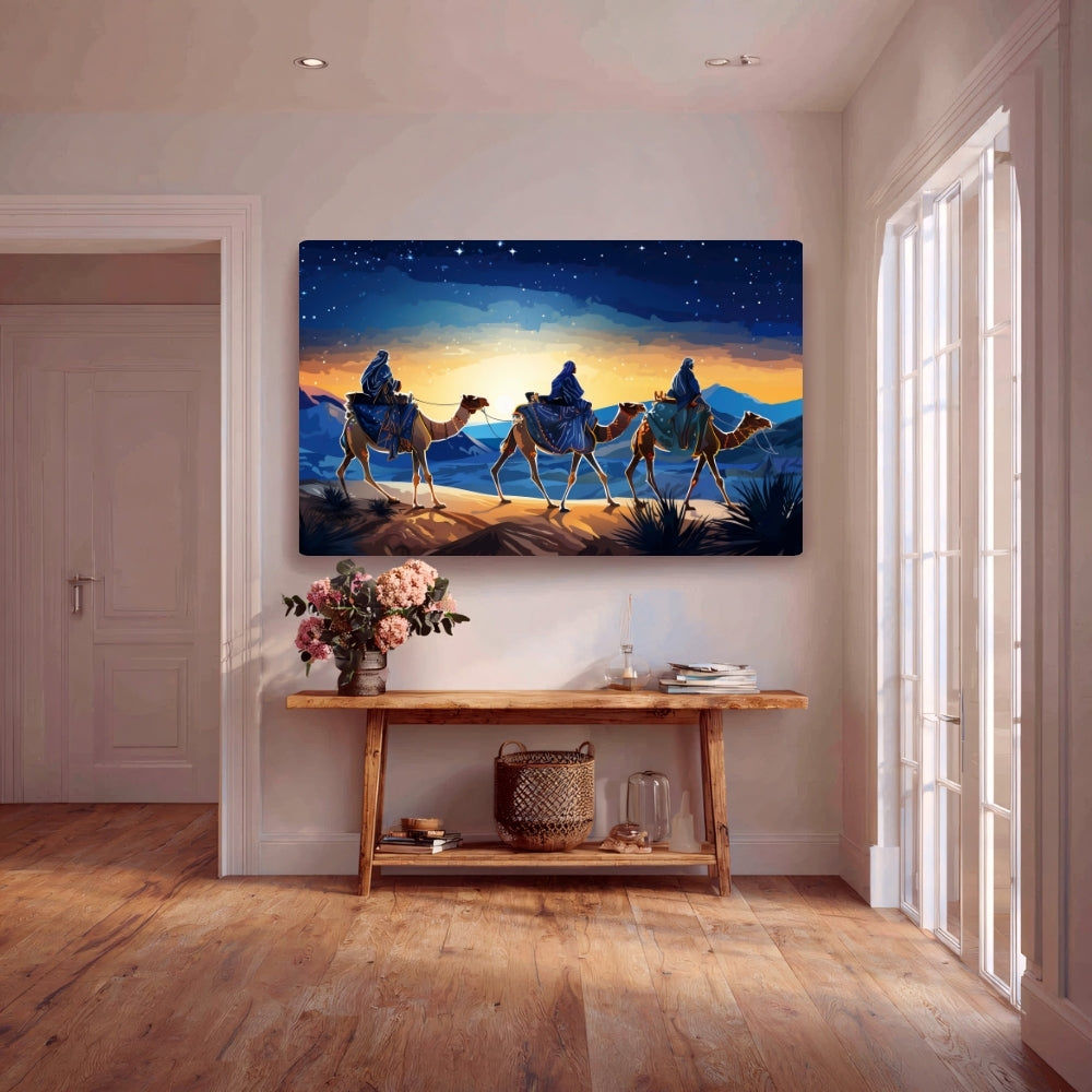 Breath-taking Desert Night Canvas Painting Framed Wall Art