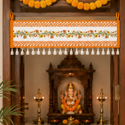 Floral Motifs Toran for Main Door Entrance, Window, Pooja Mandir & Housewarming Gift