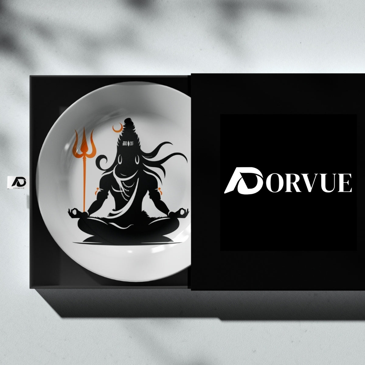 Mahadev Shiva Black and White Decorative Wall Plate