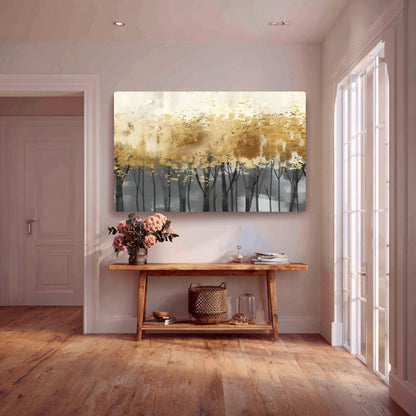 Golden Serenity Canvas Painting Framed Wall Art
