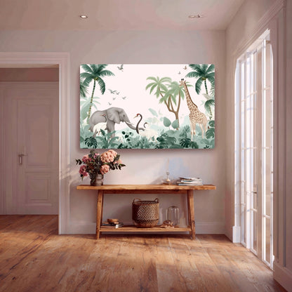 Jungle Whimsy Canvas Painting Framed Wall Art