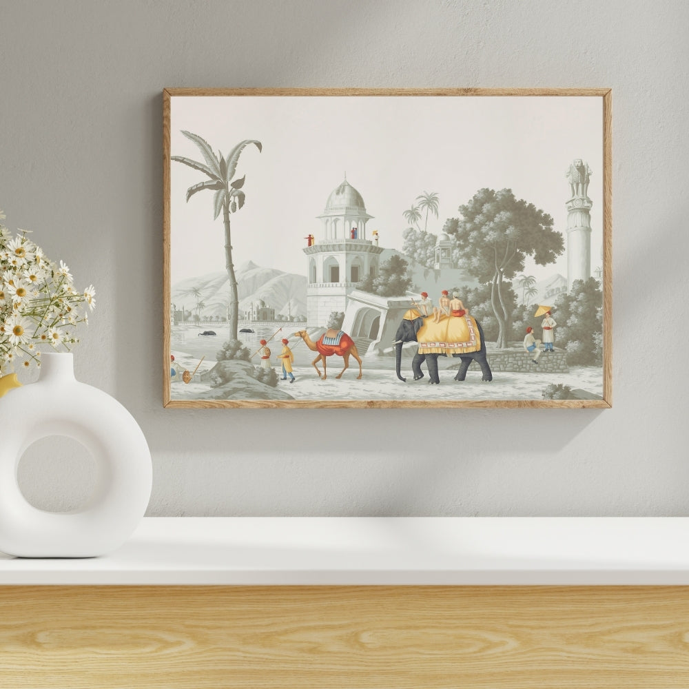 Royal Caravan Canvas Painting Framed Wall Art