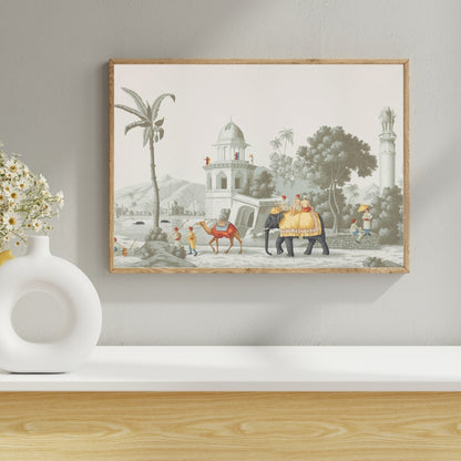 Royal Caravan Canvas Painting Framed Wall Art