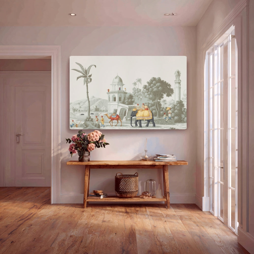 Royal Caravan Canvas Painting Framed Wall Art