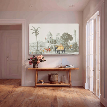 Royal Caravan Canvas Painting Framed Wall Art