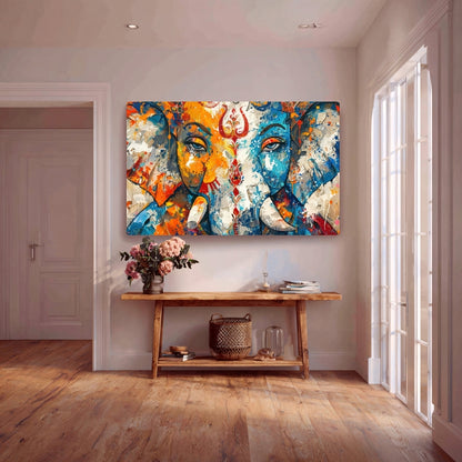 Lord Ganesha Canvas Painting Framed Wall Art