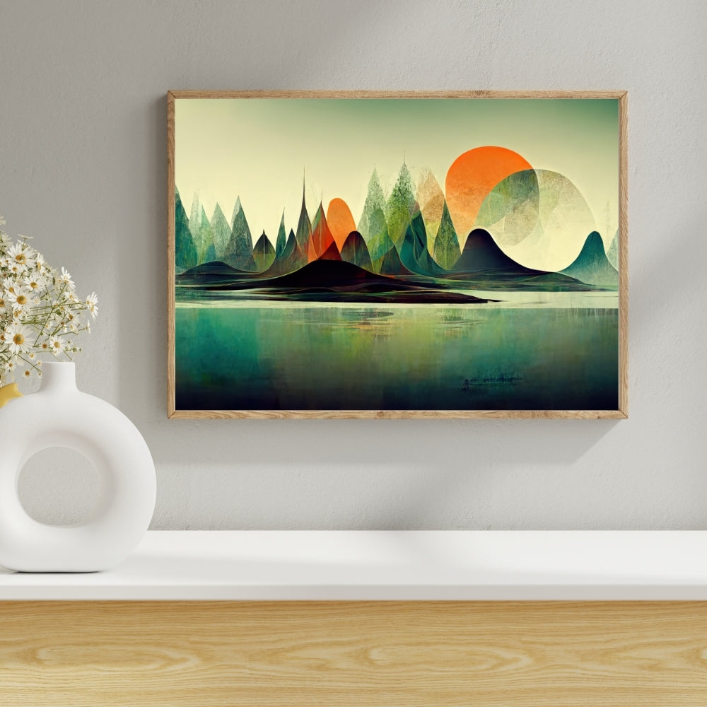 Mystic Horizons Canvas Painting Framed Wall Art