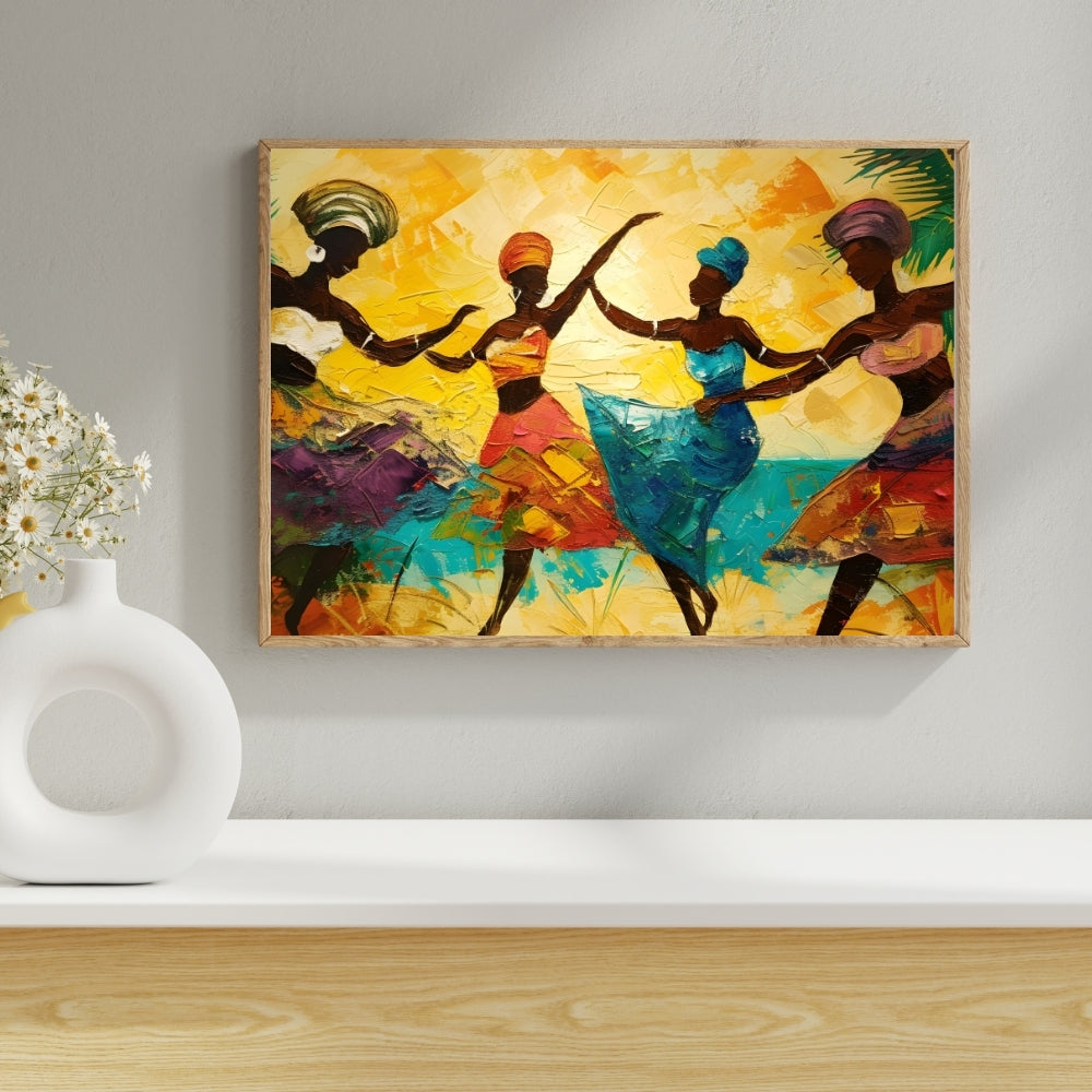 Rhythmic Grace Canvas Painting Framed Wall Art