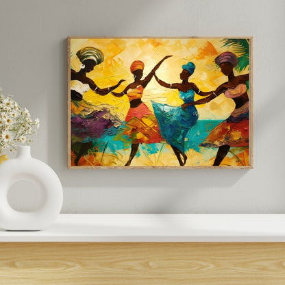 Rhythmic Grace Canvas Painting Framed Wall Art