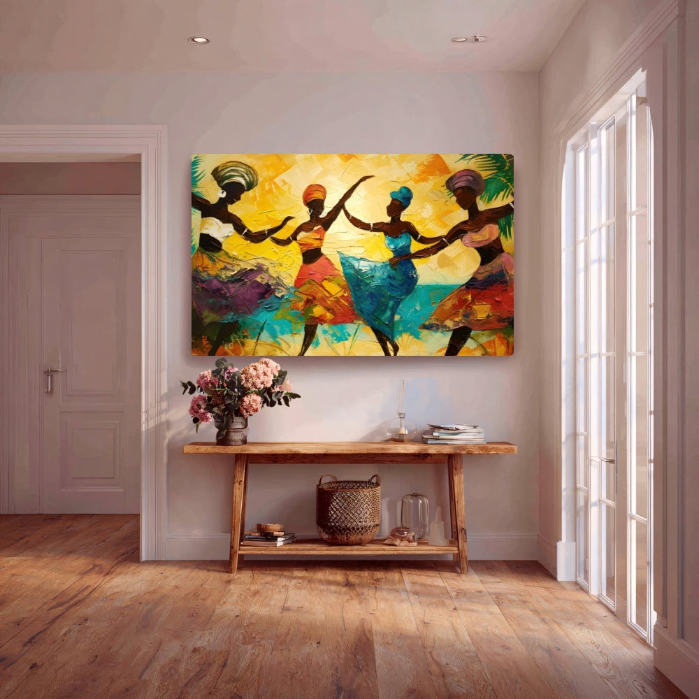 Rhythmic Grace Canvas Painting Framed Wall Art