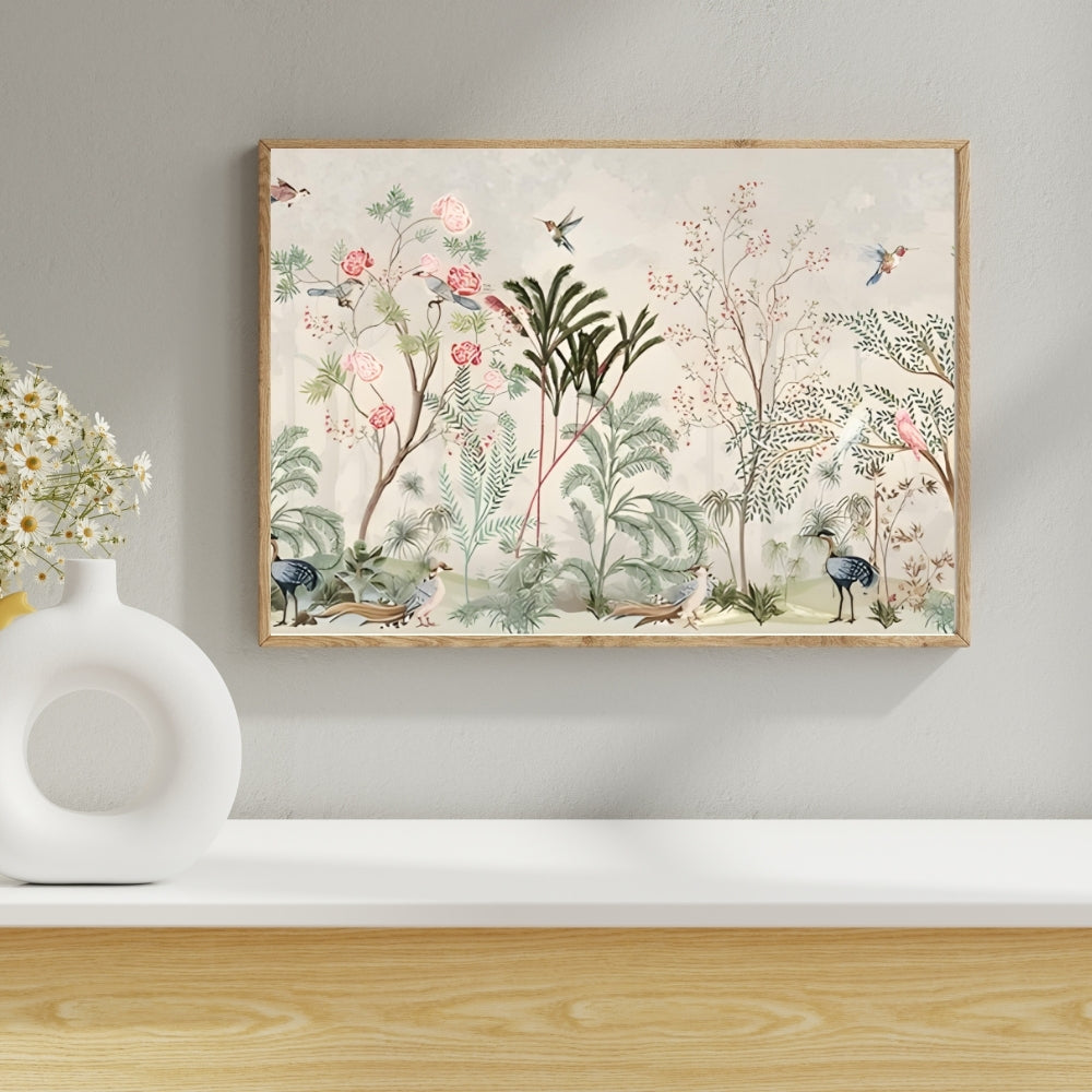 Enchanted Garden Canvas Painting Framed Wall Art