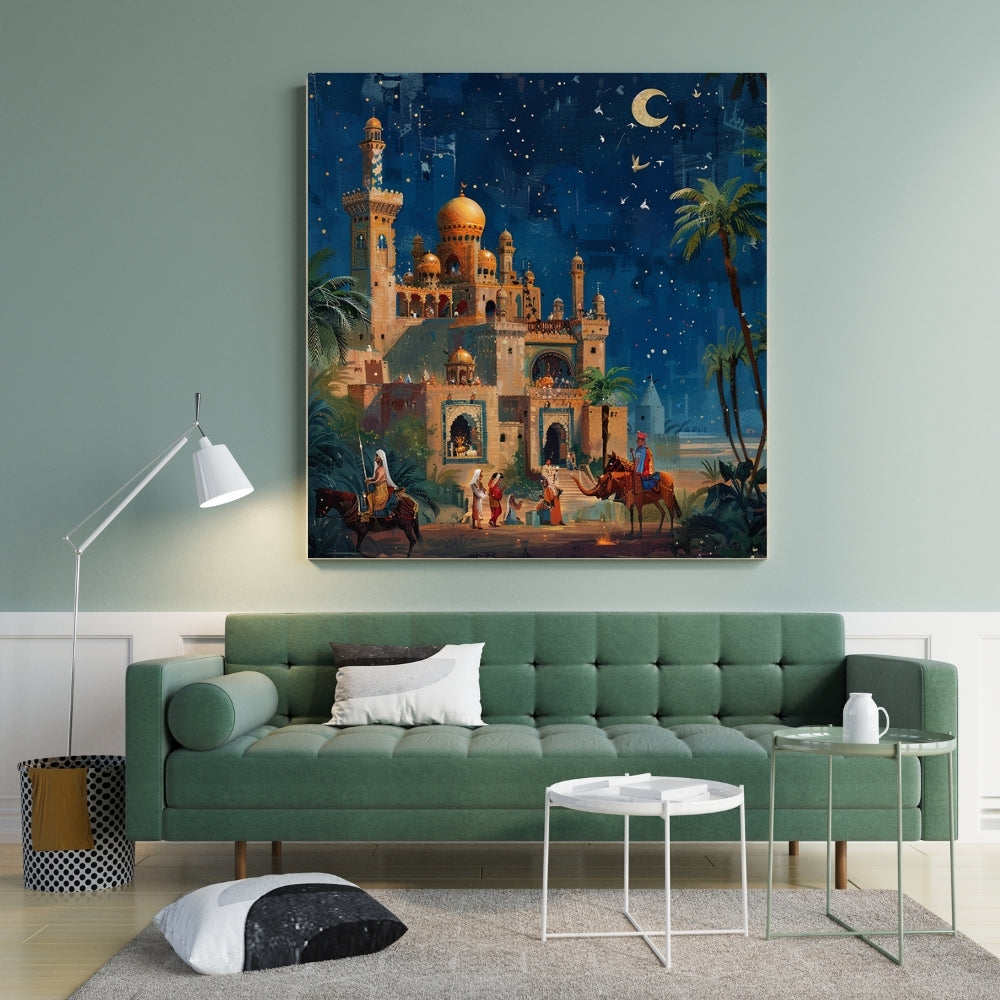 Mystic Arabian Nights Canvas Painting Framed Wall Art